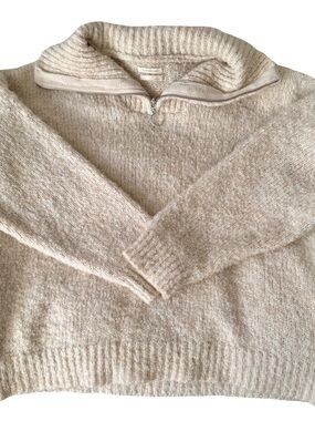 Anthropologie Wool Blend Quarter Zip Sweater